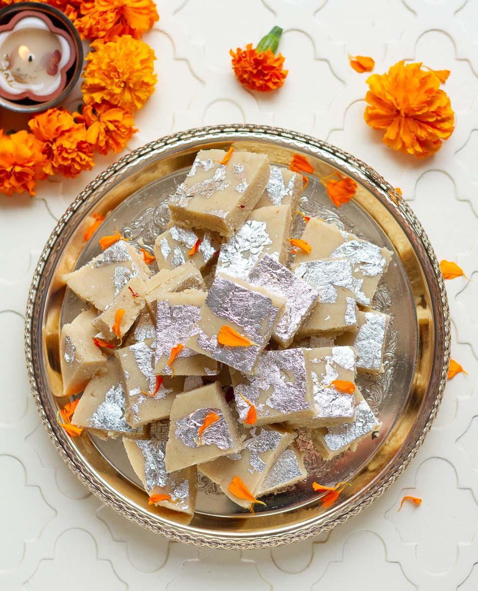 Easiest Almond Burfi - Badam Burfi Recipe