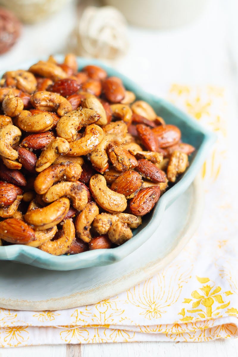 spicy garam masala roasted nuts