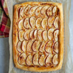 Baked apple puff pastry tart