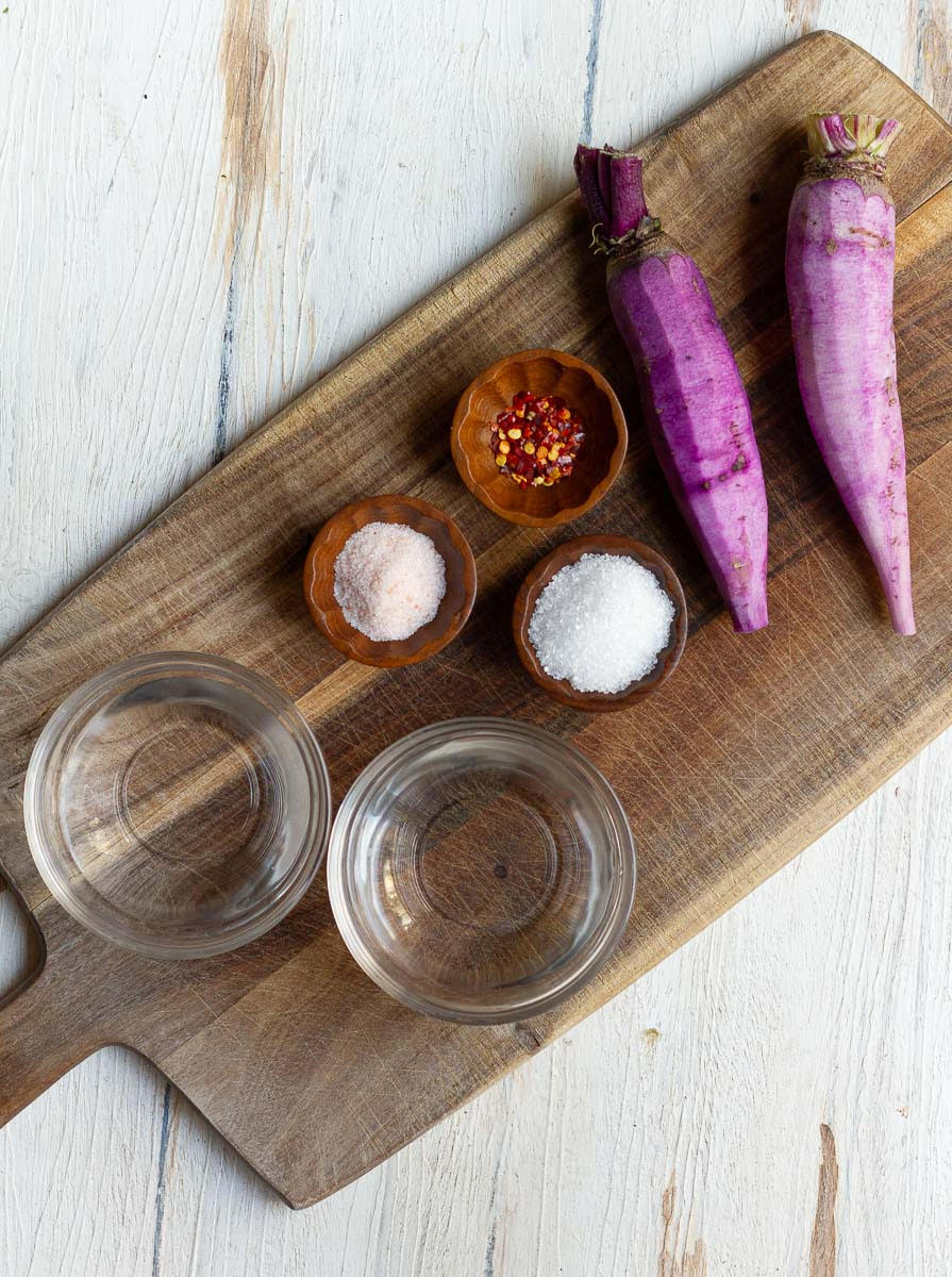 Ingredients for Korean Pickled Radish