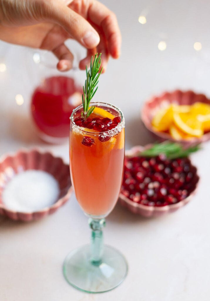Pomegranate Mimosa Sparkling Wine Cocktail Tasha's Artisan Foods