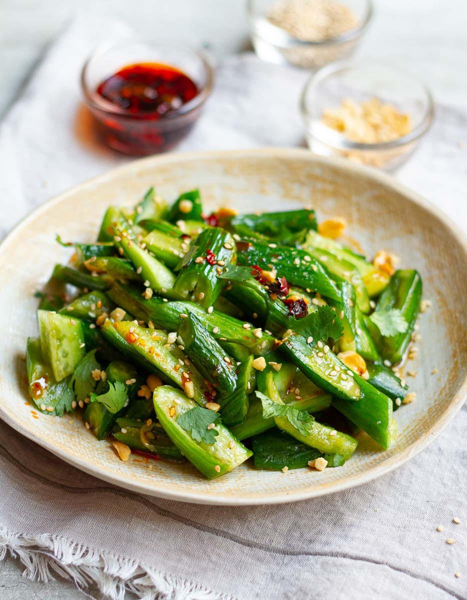 Smashed Asian Cucumber Salad 