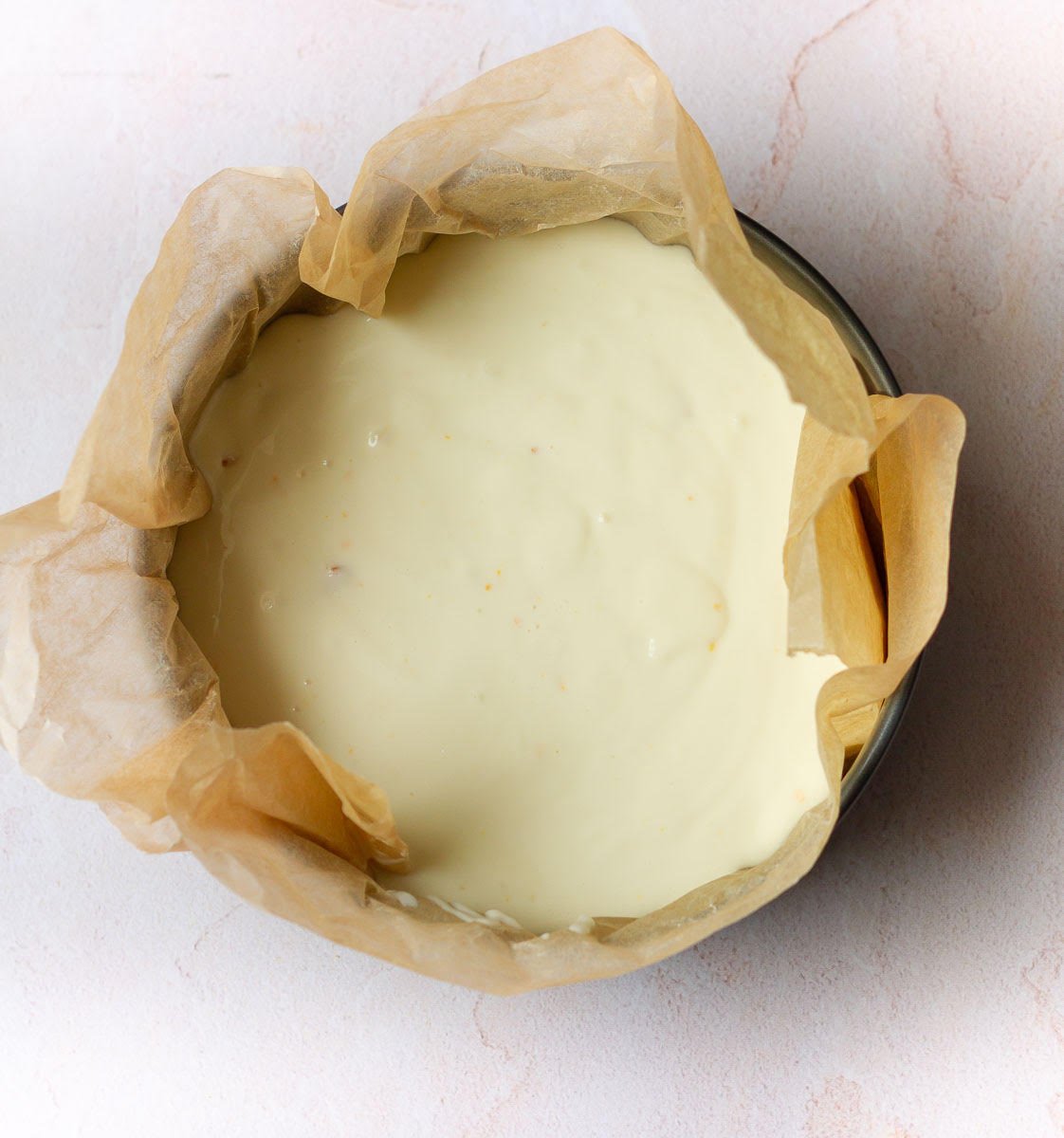 Pour the batter into the prepared pan