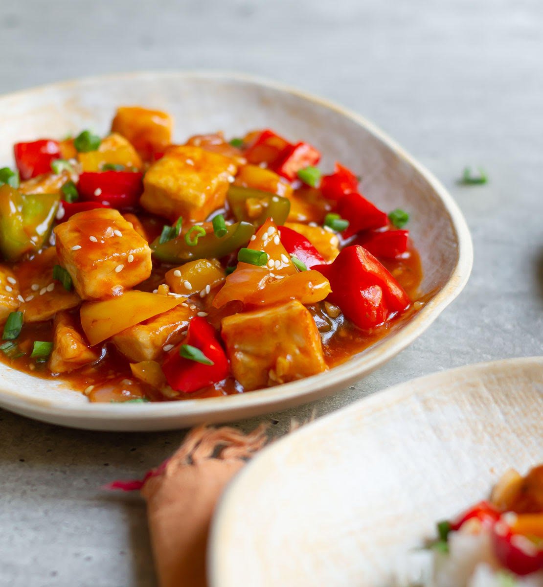 Crispy Tofu With Sweet and Sour Sauce 