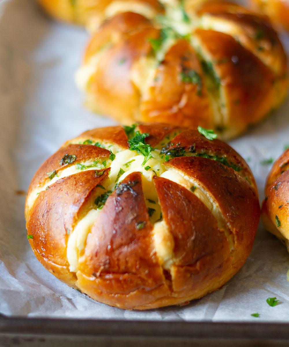 Baked Korean Cream Cheese Garlic Bread