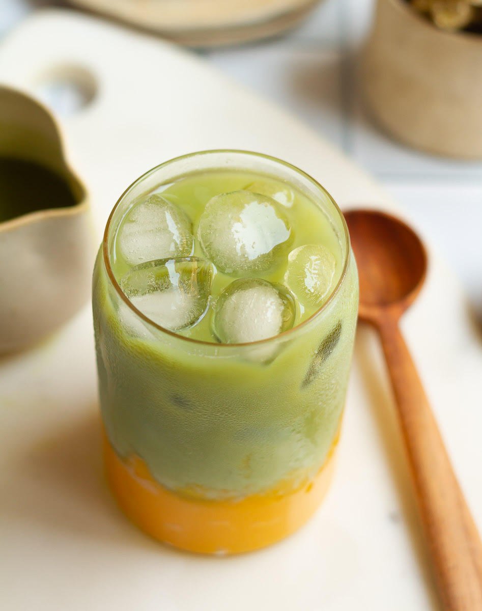 Mango Matcha Green Tea Latte: Serve Iced or Blended - The Default Cook