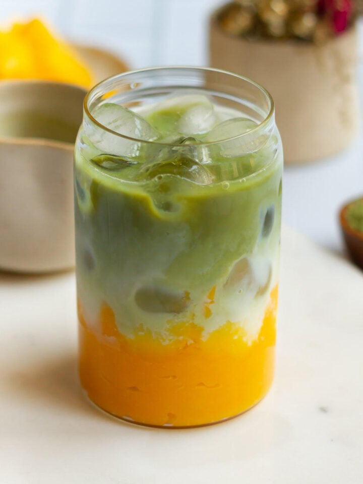 The Perfect Mango Matcha Latte