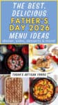 A picture collage of recipes for Father's Day.