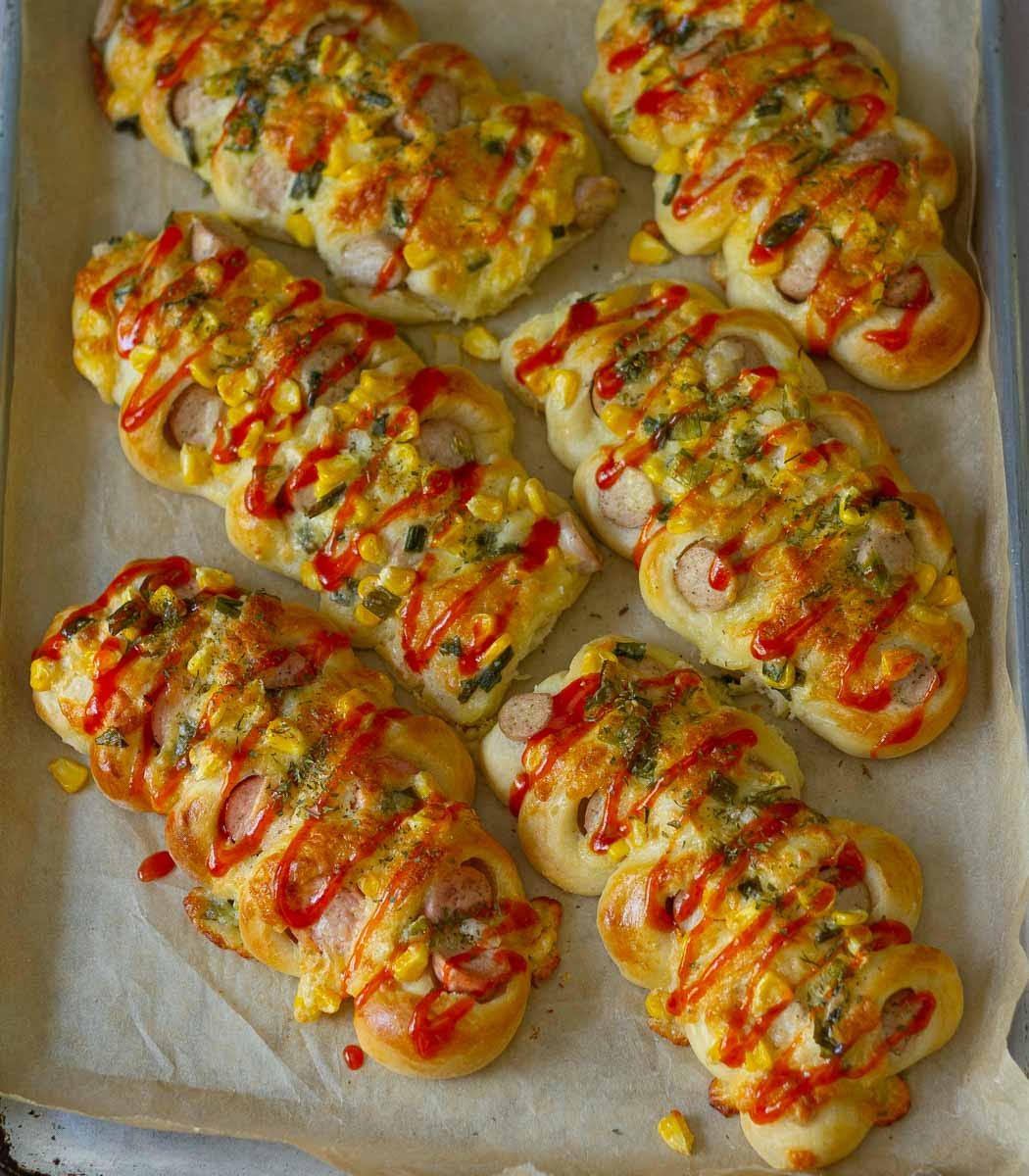 Twisty Korean Sausage Bread (Hotdog Bread)