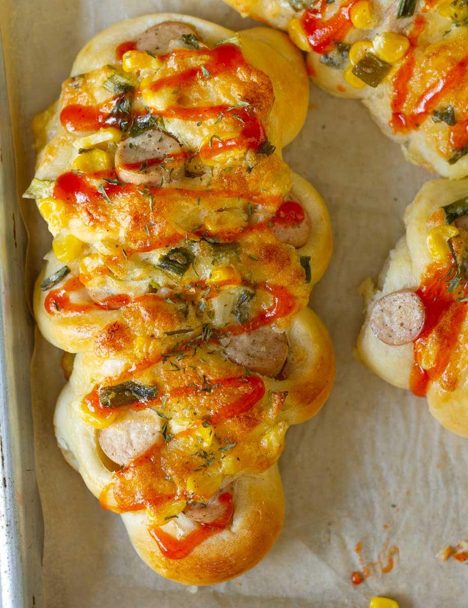 Twisty Korean Sausage Bread (Hotdog Bread)