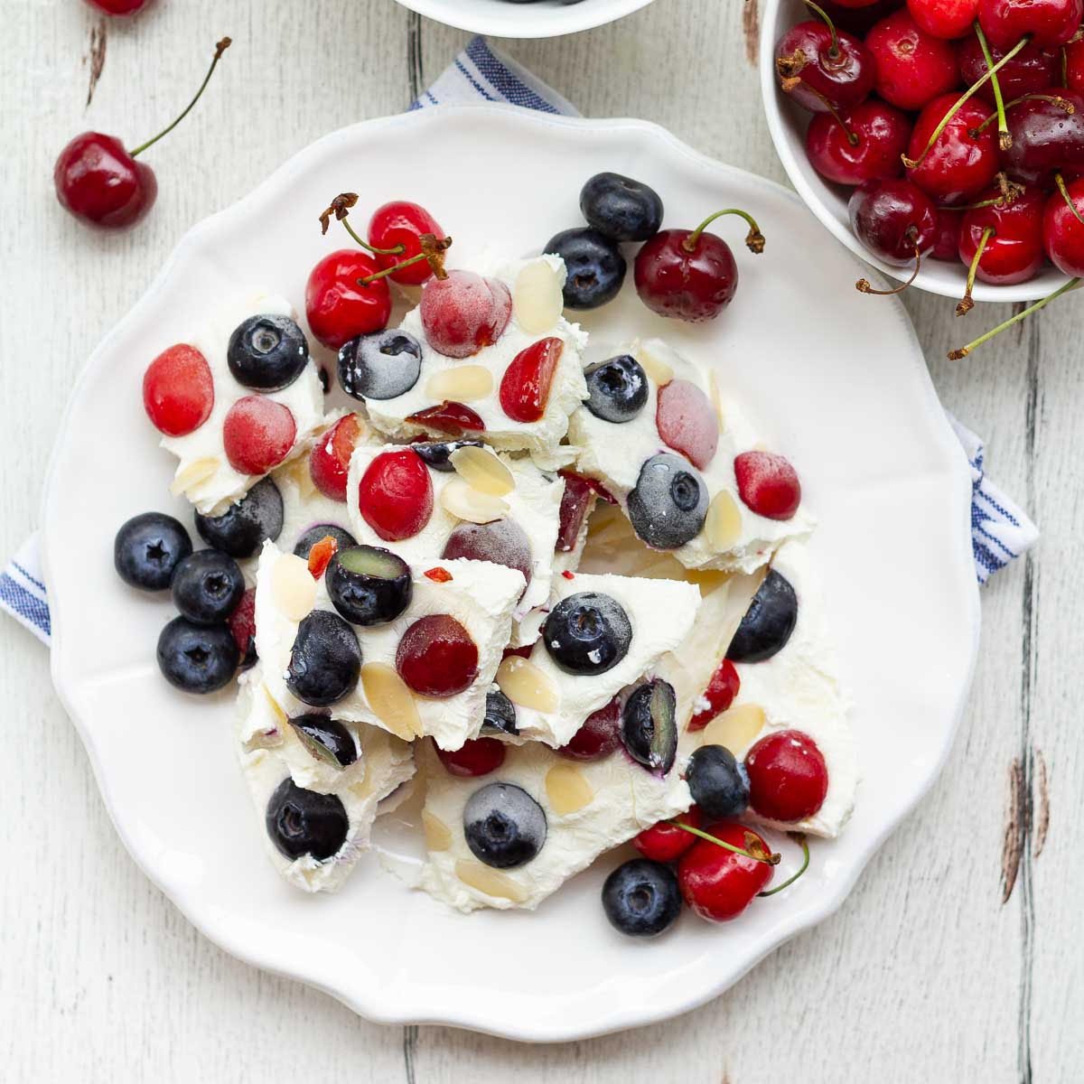 Frozen Yogurt Bark Easy Summer Recipe Tasha's Artisan Foods