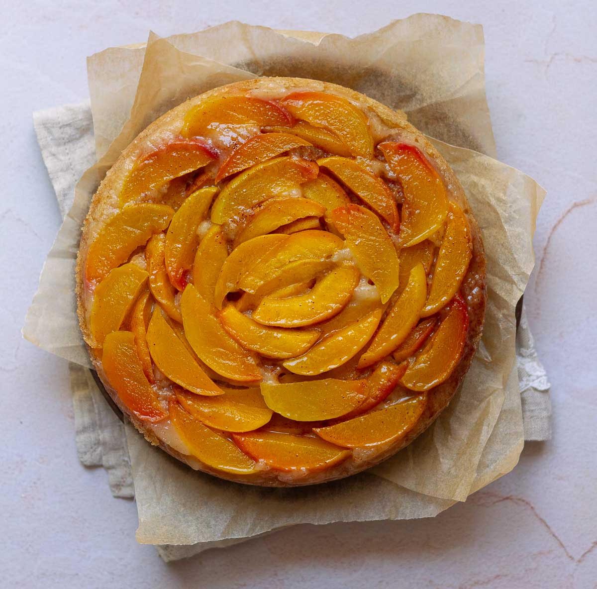 Inverted Peach Cobbler Cake