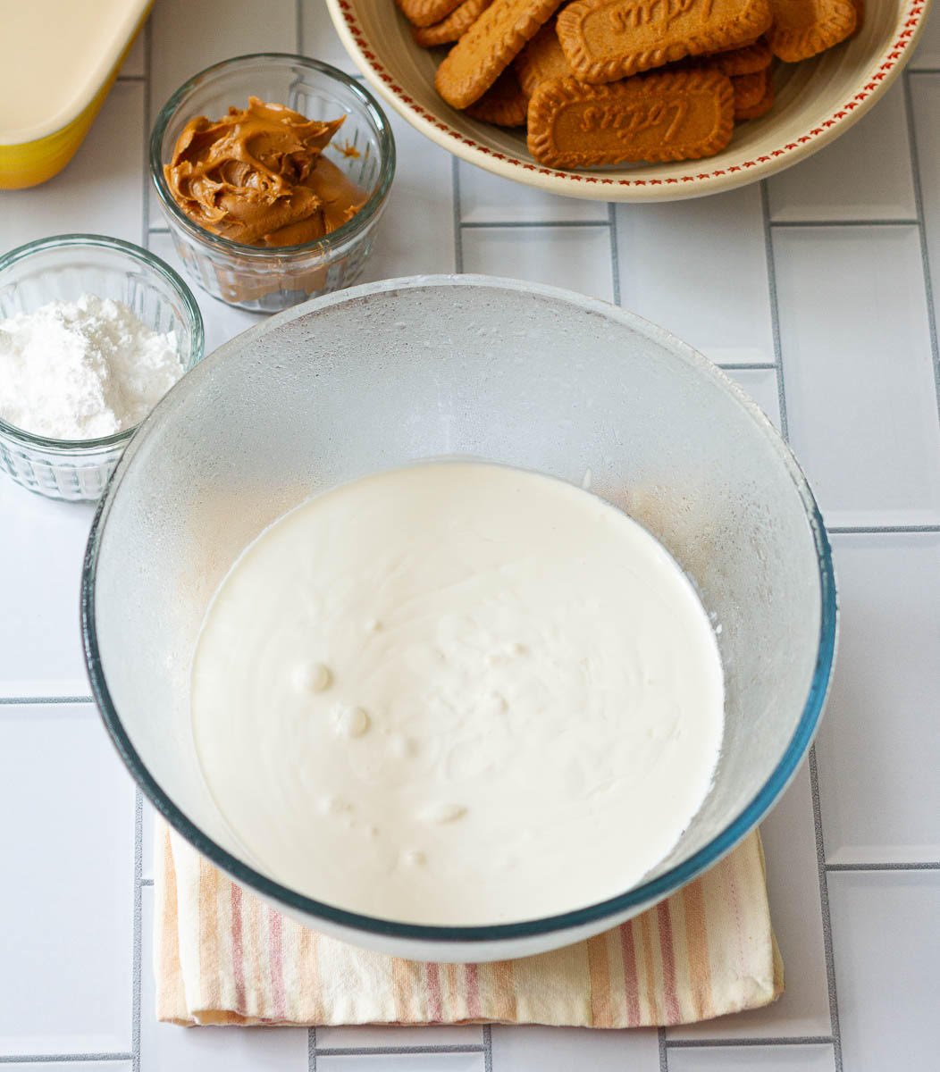 Ingredients for making  Biscoff Icebox Cake 