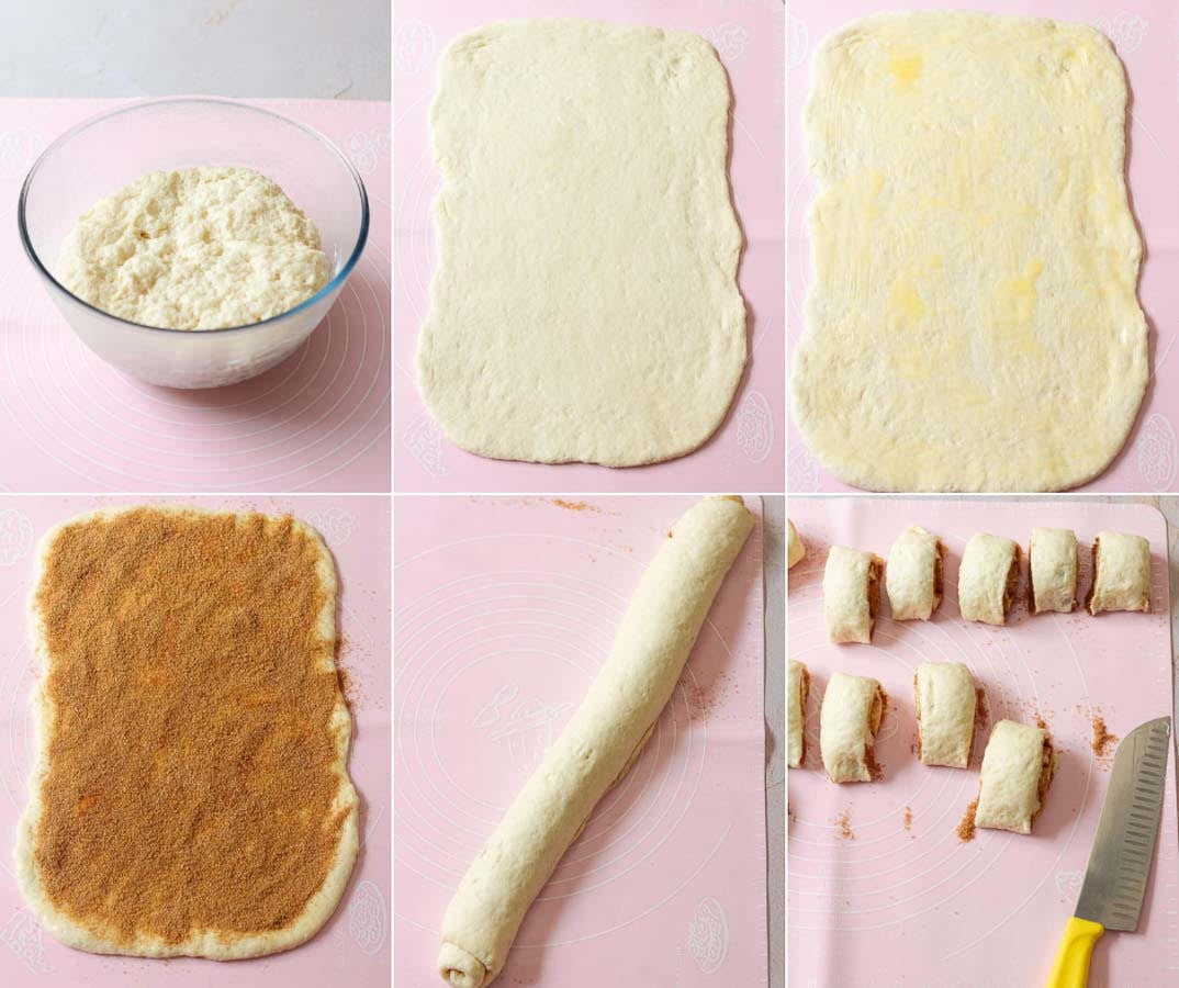 Steps for making Cinnamon Roll Muffins 