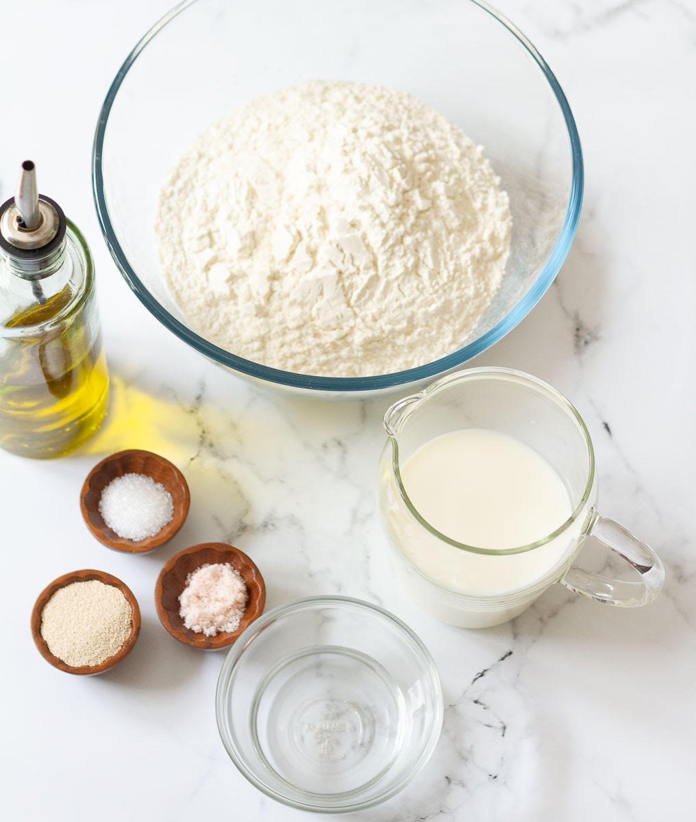 Ingredients for making Turkish Pide Bread