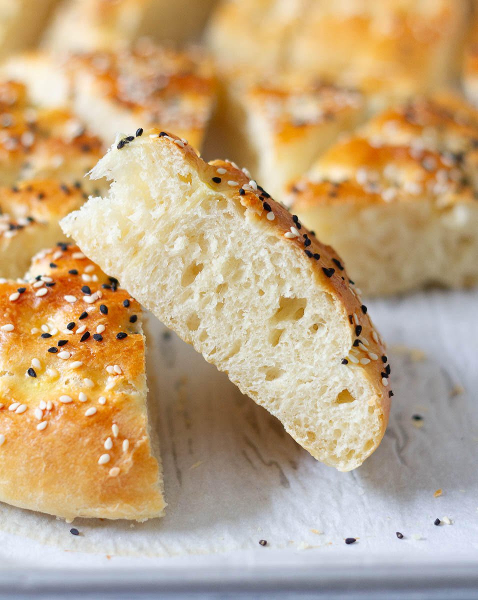 Sliced Turkish pide bread