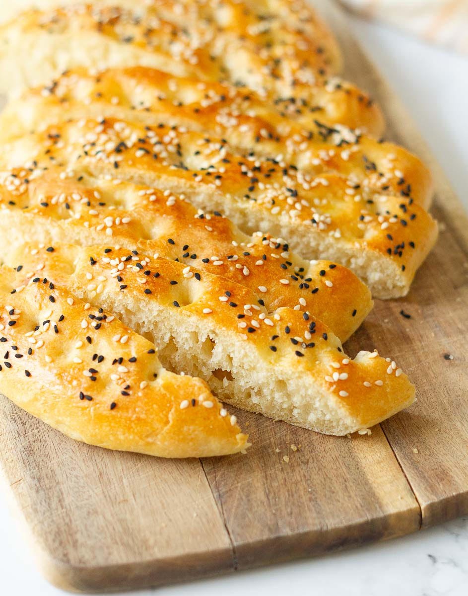 sliced Turkish pide