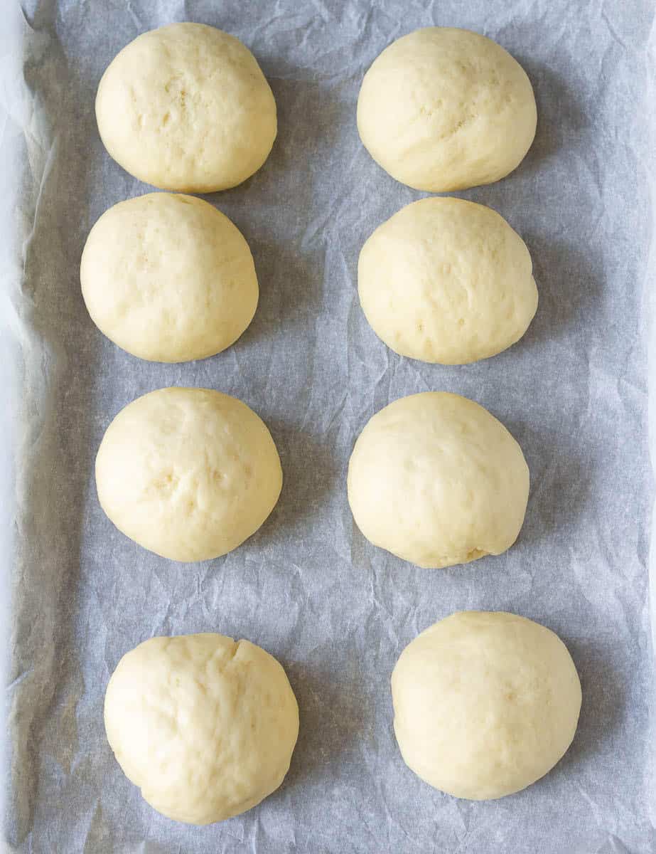 dough balls after second rise