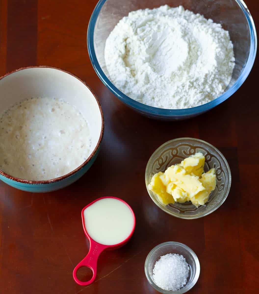 ingredients for making Condensed Milk Bread Rolls