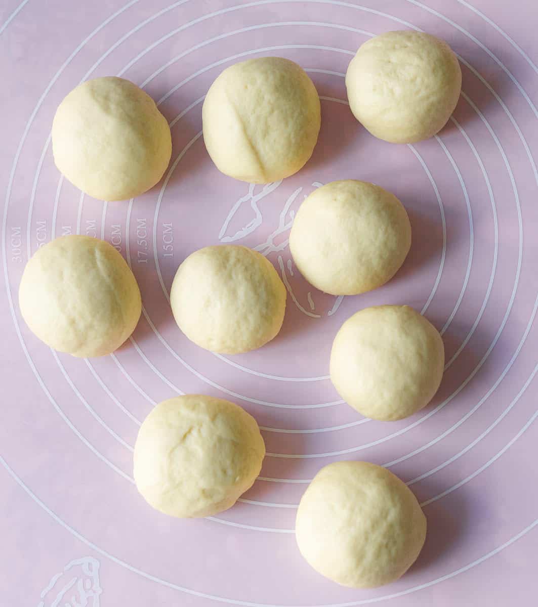 shape dough into 9 balls