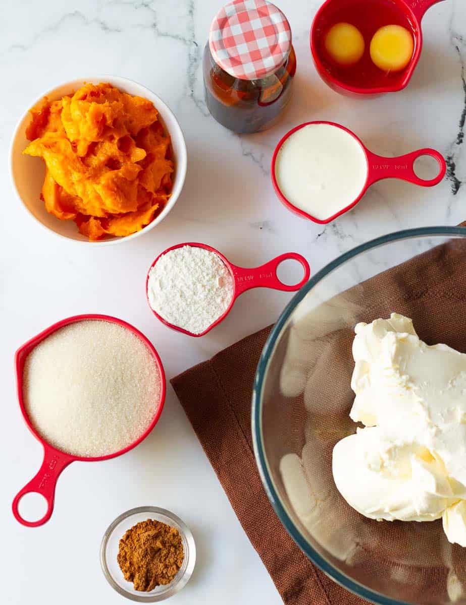 Ingredients for Pumpkin Burnt Basque Cheesecake