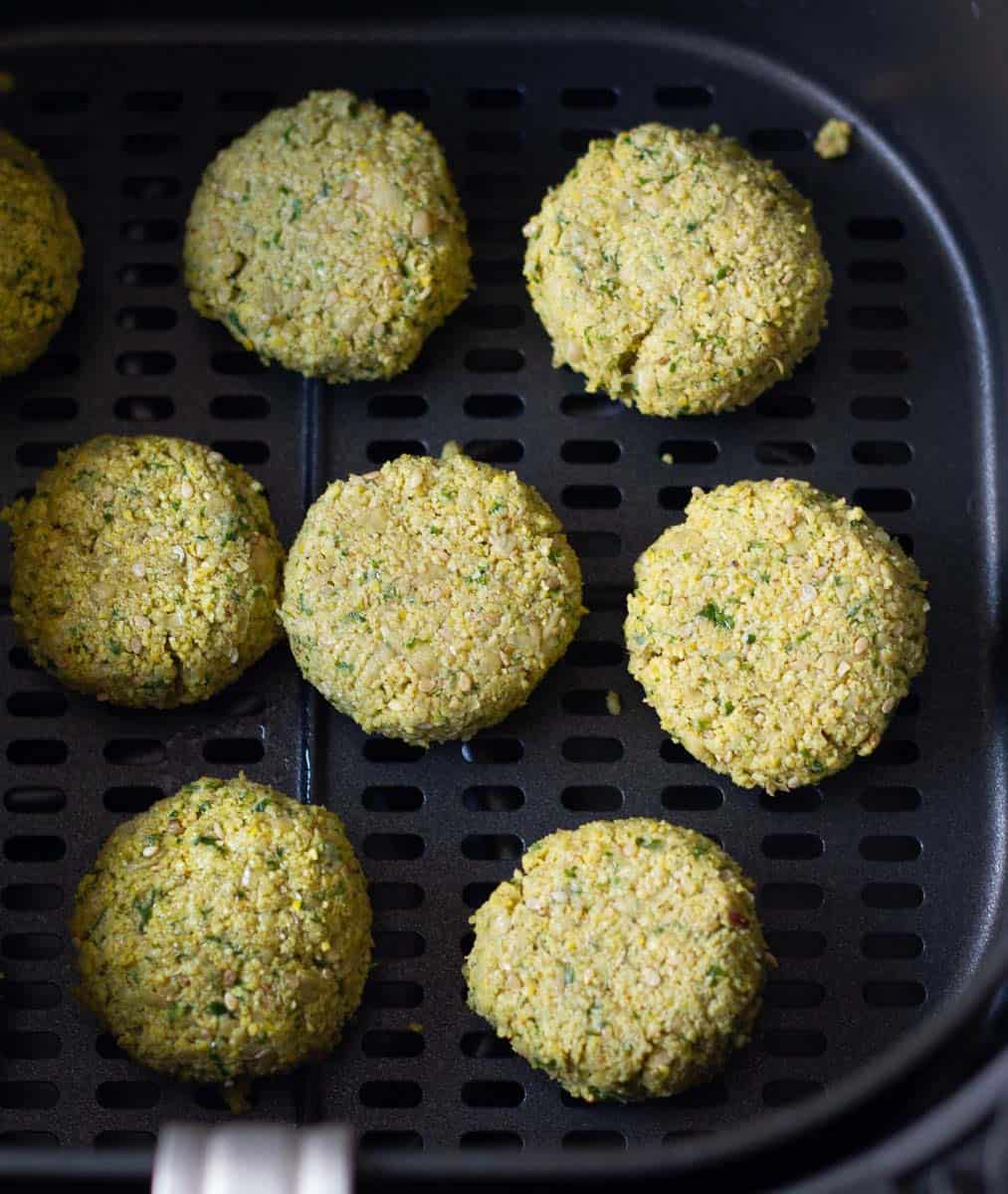 place the falafels in the air fryer
