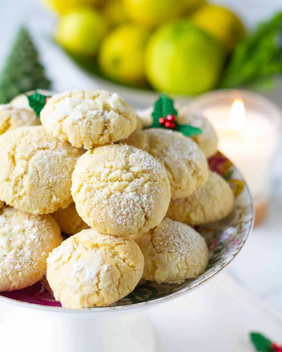 Soft Lemon Crinkle Cookies 