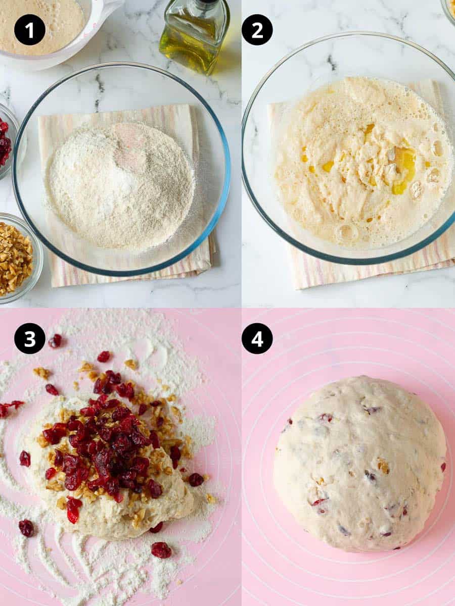 steps for making the bread dough