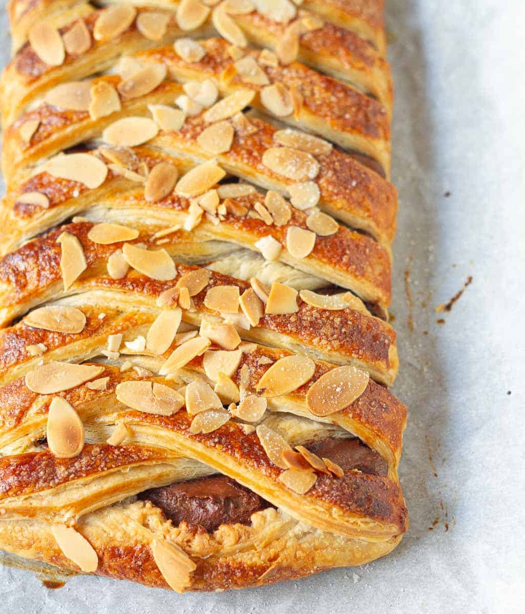 Easy Chocolate Puff Pastry Braid 