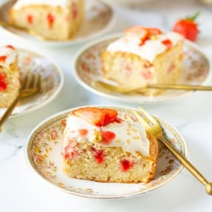 Fresh Strawberry Poke Cake