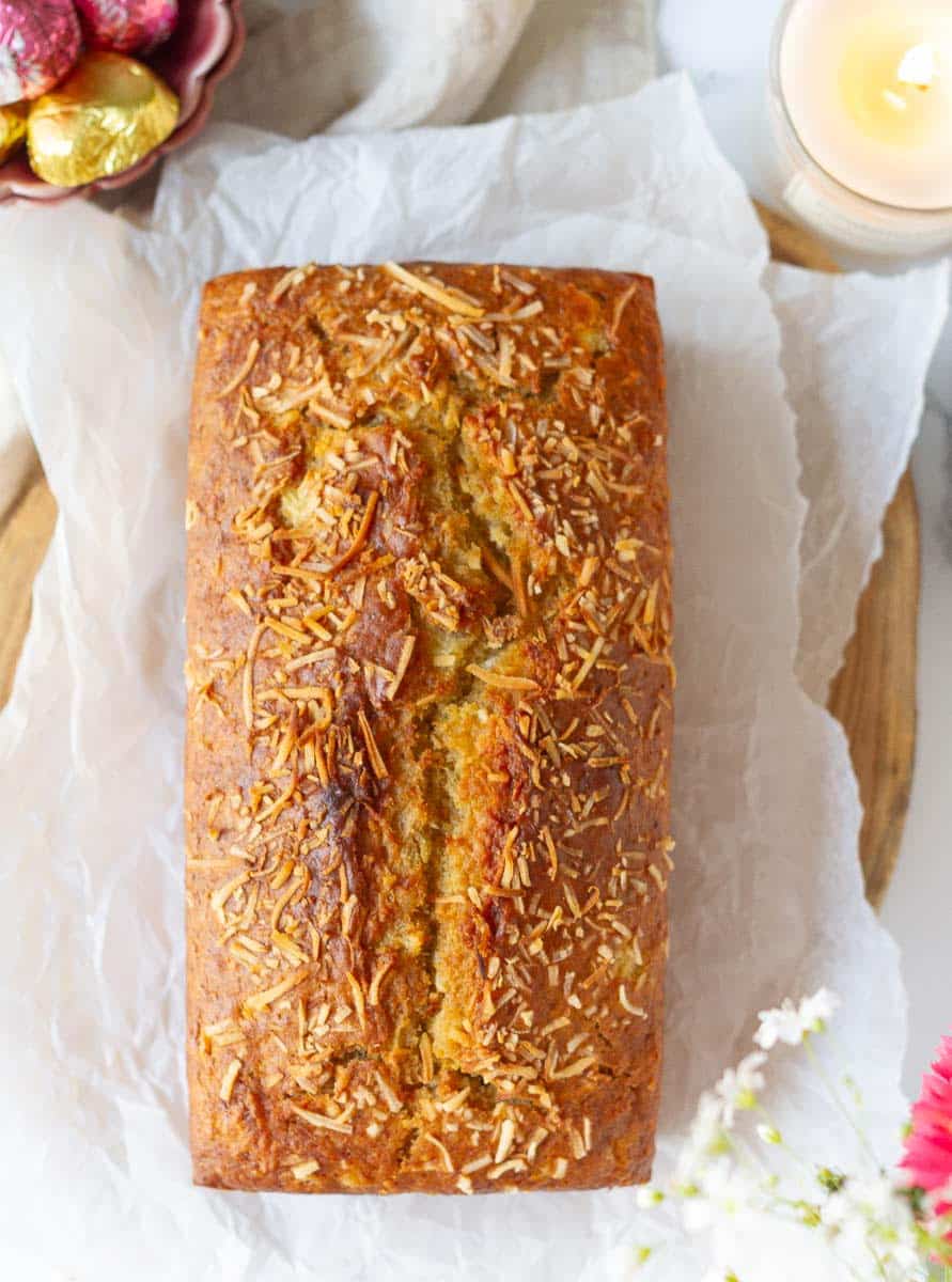 Hawaiian Banana Bread with Pineapple and Coconut