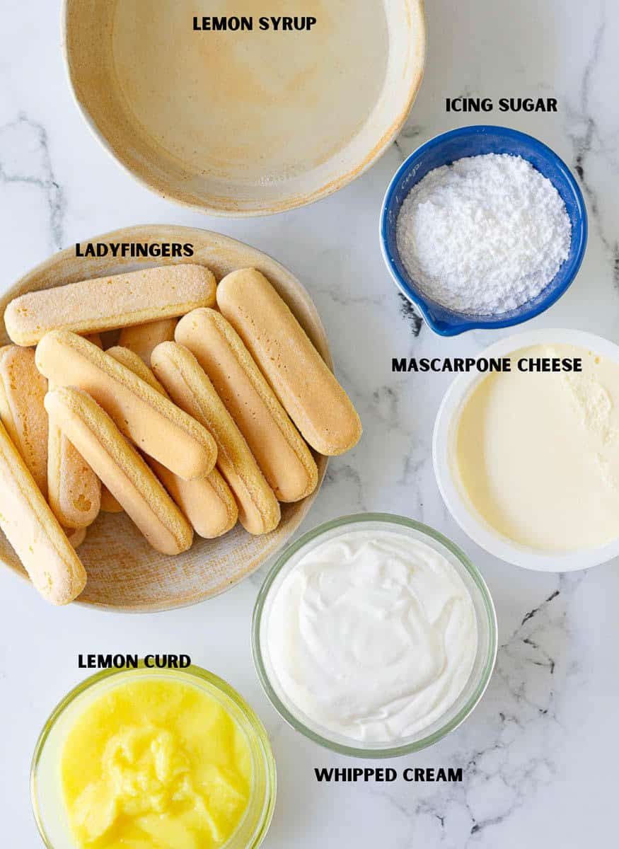 Ingredients for making Lemon Tiramisu 