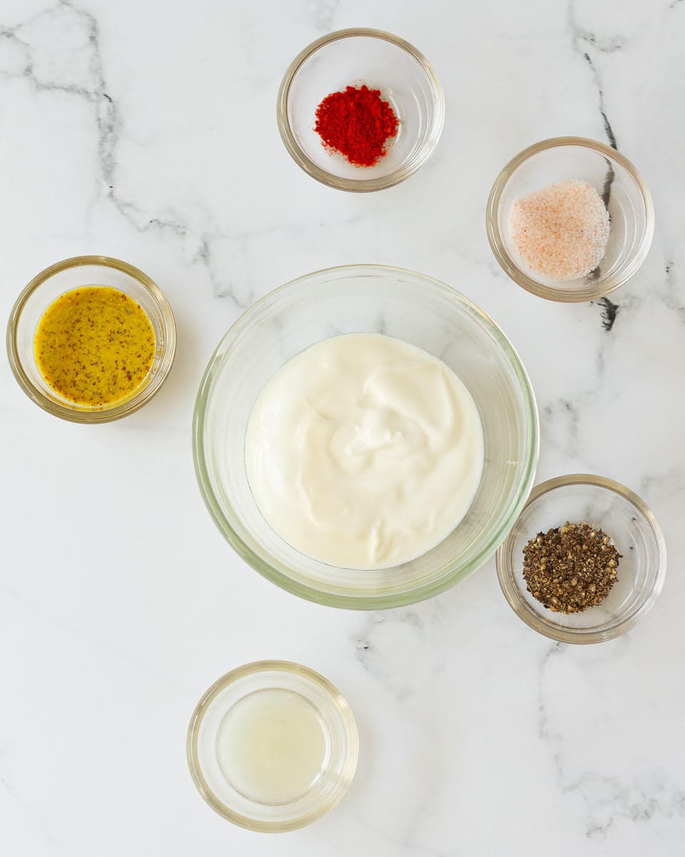 Ingredients for Easy Avocado Egg Salad  dressing