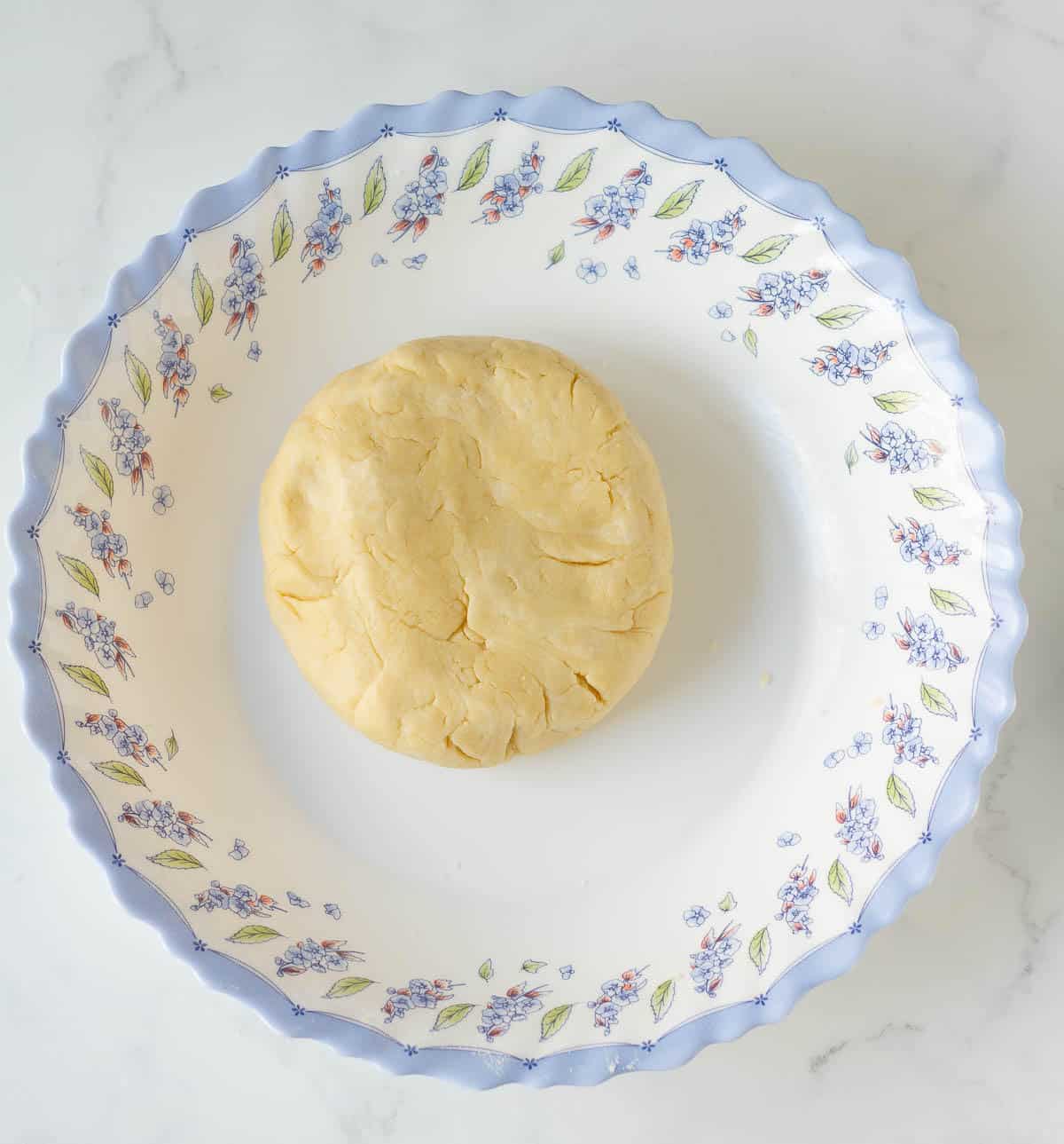 Pastry dough in a mixing bowl.