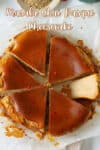 Slices of Basque cheesecake with one slice kept sideways.