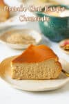 A slice of cheesecake on a small plate.